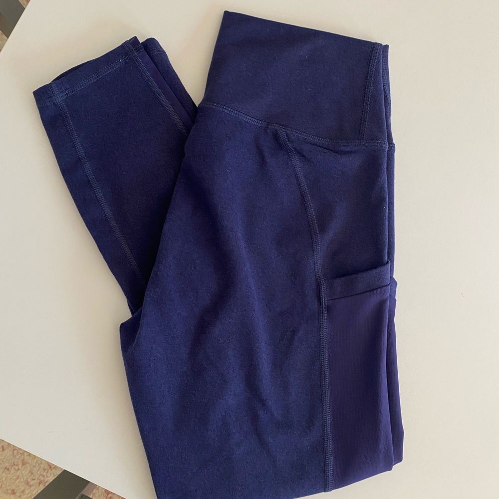 3/4 Length Fabletics Workout Leggings with Pockets | Blue Fabletics Leggings